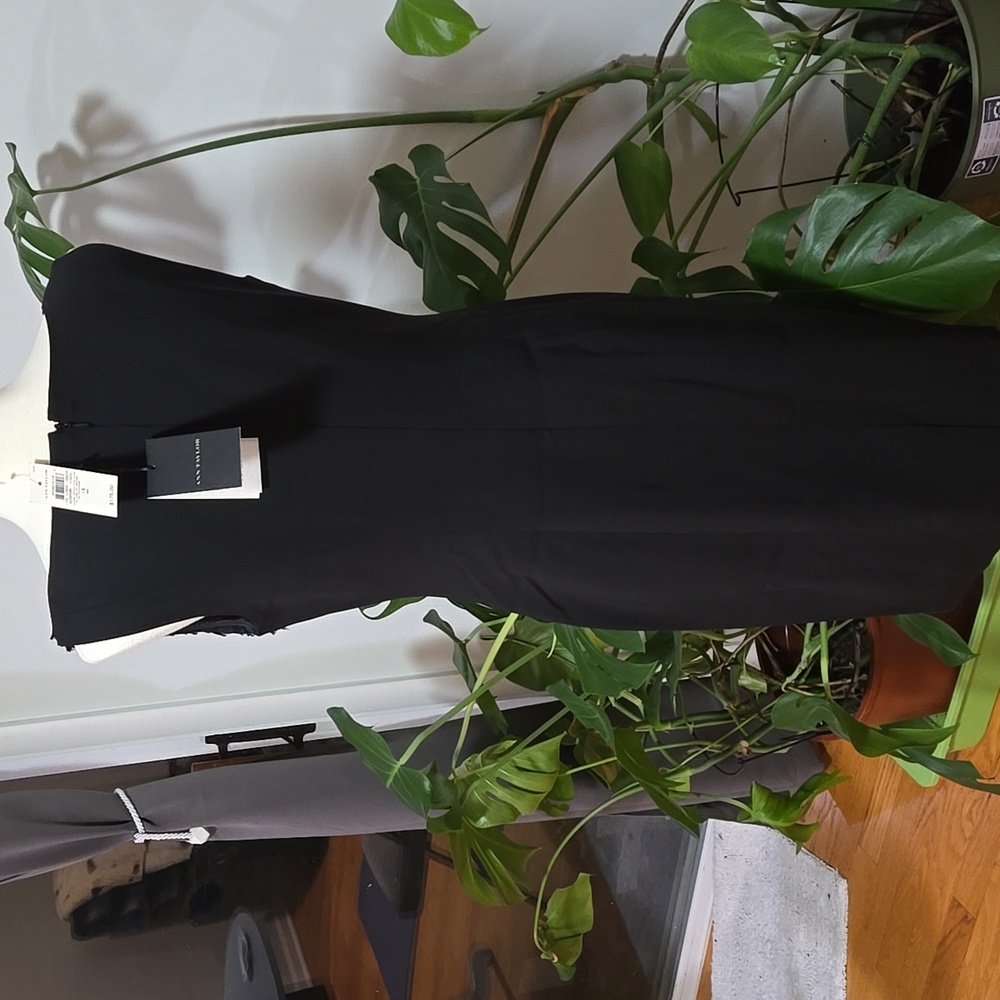 Ann Taylor Italian Wool Sheath Elegant Black Sleeveless Dress - Picture 4 of 6